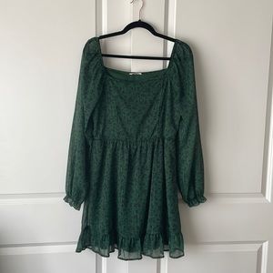 Cottagecore Green Floral Metallic Altar’d State Dress